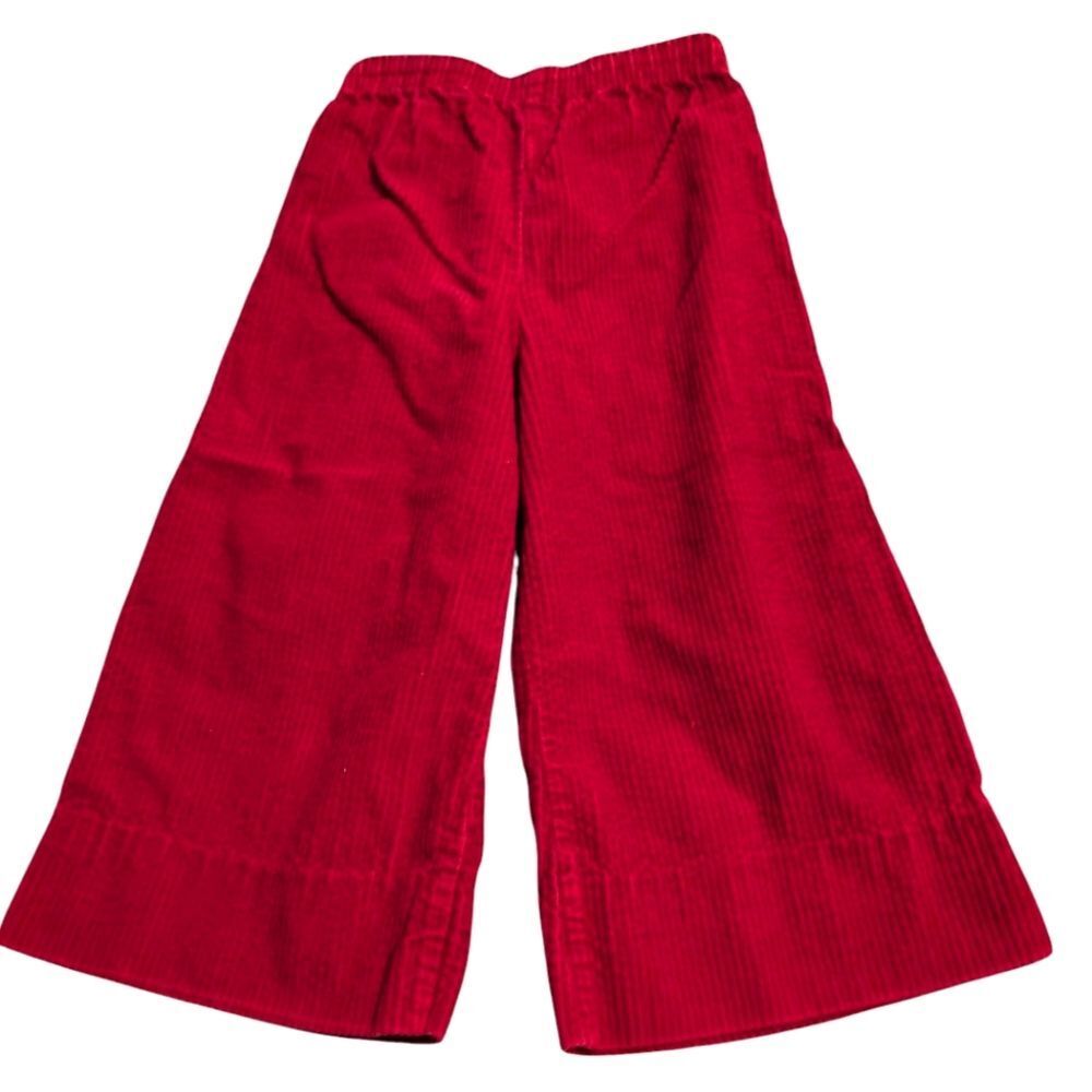 70s Vintage‎ Toddler Red Corduroy Bell Flare Pants